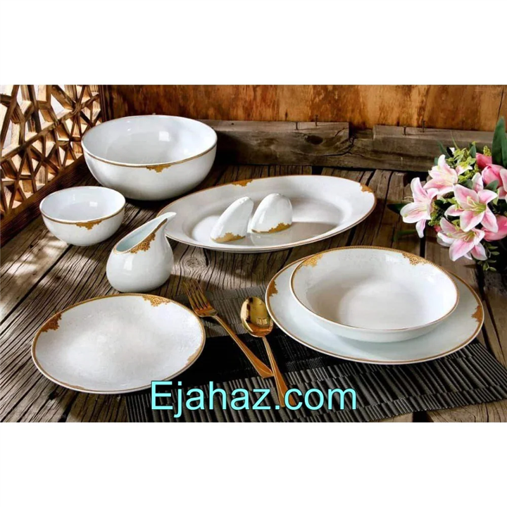 سرویس چینی پردیس هرمس 93 پارچه نگین طلایی 914